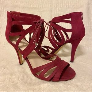 Torrid Maroon Strap Tie Heels